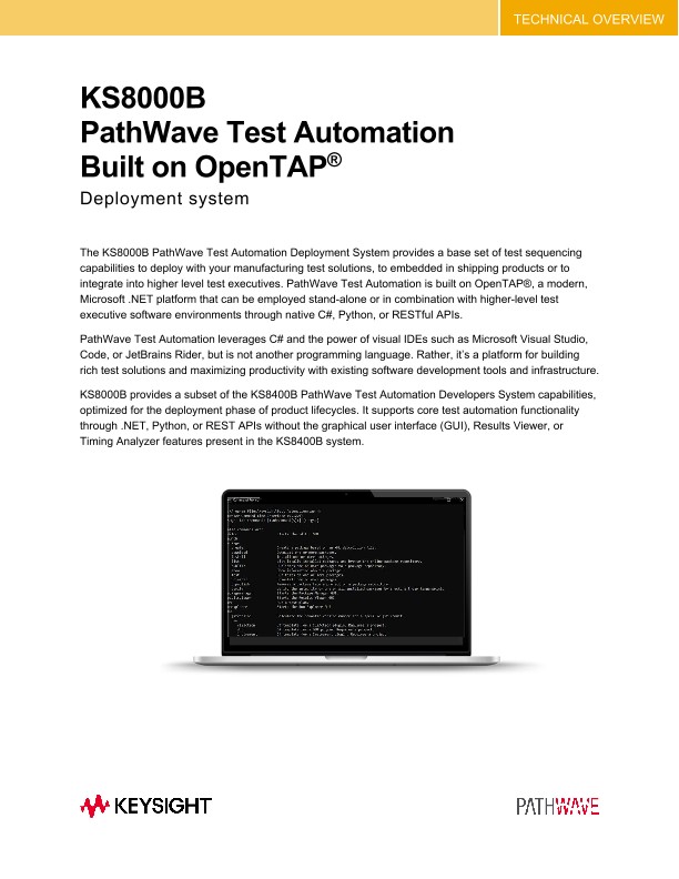 KS8000B PathWave Test Automation Built on OpenTAP®