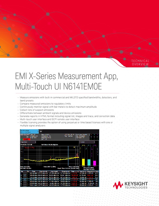 EMI X-Series Measurement App, Multi-Touch UI N6141EM0E