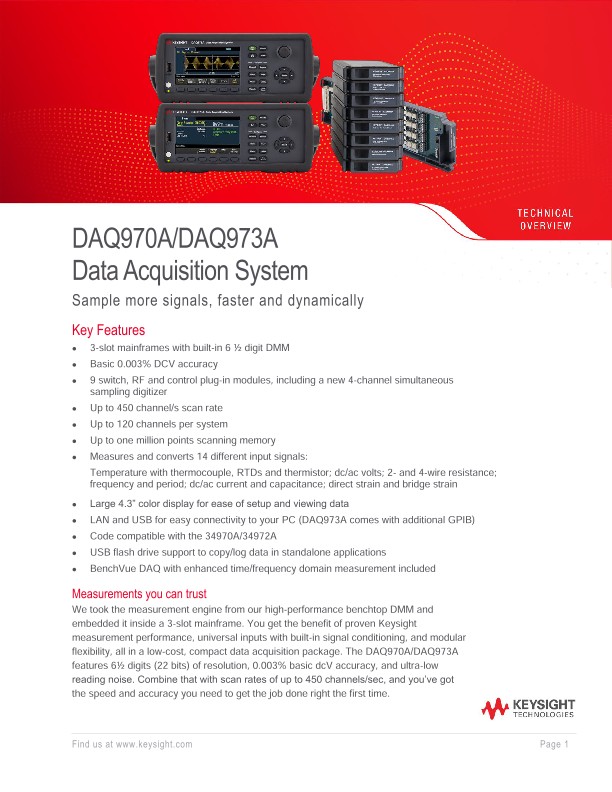 DAQ970A/DAQ973A Data Acquisition System