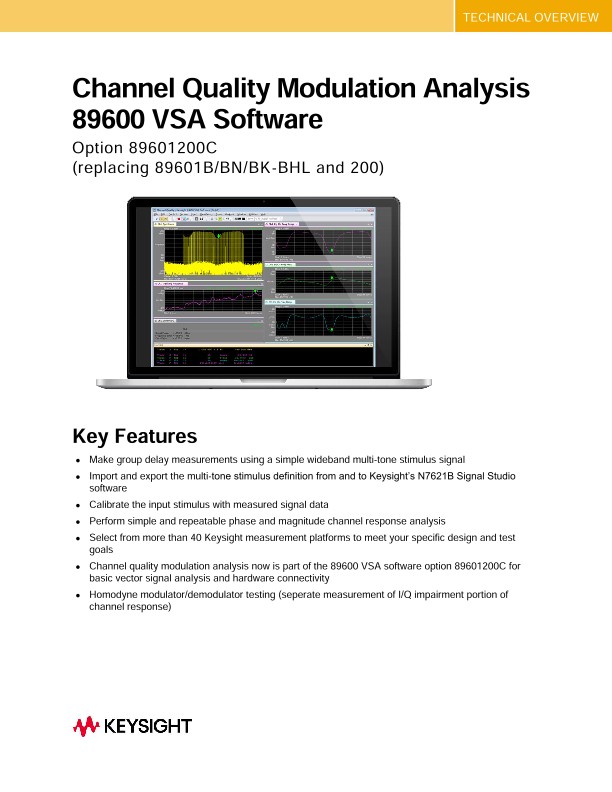 Channel Quality Modulation Analysis 89600 VSA Software