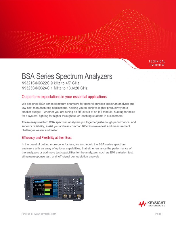 BSA Series Spectrum Analyzers