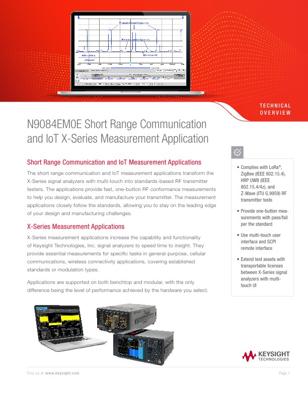 N9084EM0E Short Range Communication and IoT X-Series Measurement Application