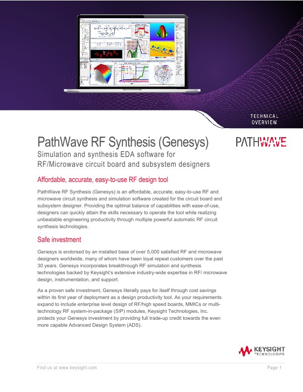 PathWave RF Synthesis (Genesys)