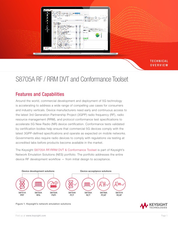 S8705A RF / RRM DVT and Conformance Toolset