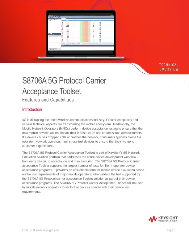 S8706A Protocol Carrier Acceptance Toolset