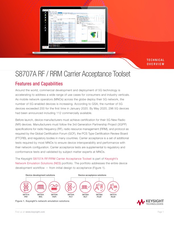 S8707A RF / RRM Carrier Acceptance Toolset