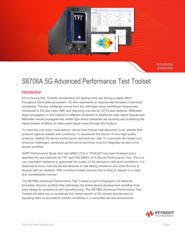 S8708A 5G Advanced Performance Test Toolset