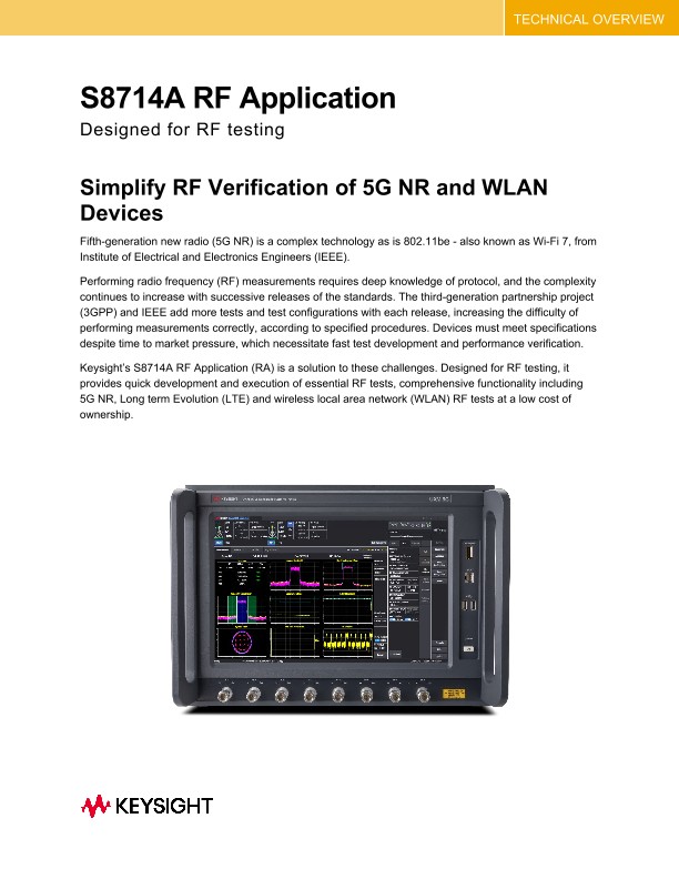 S8714A UXM 5G RF Application