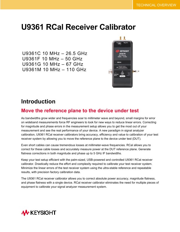 U9361 RCal Receiver Calibrator