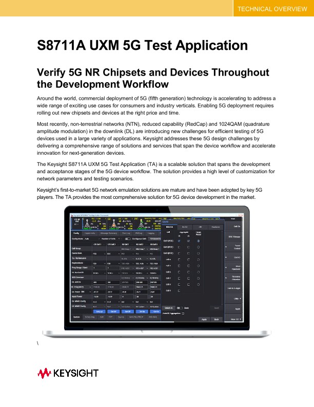 S8711A UXM 5G Test Application