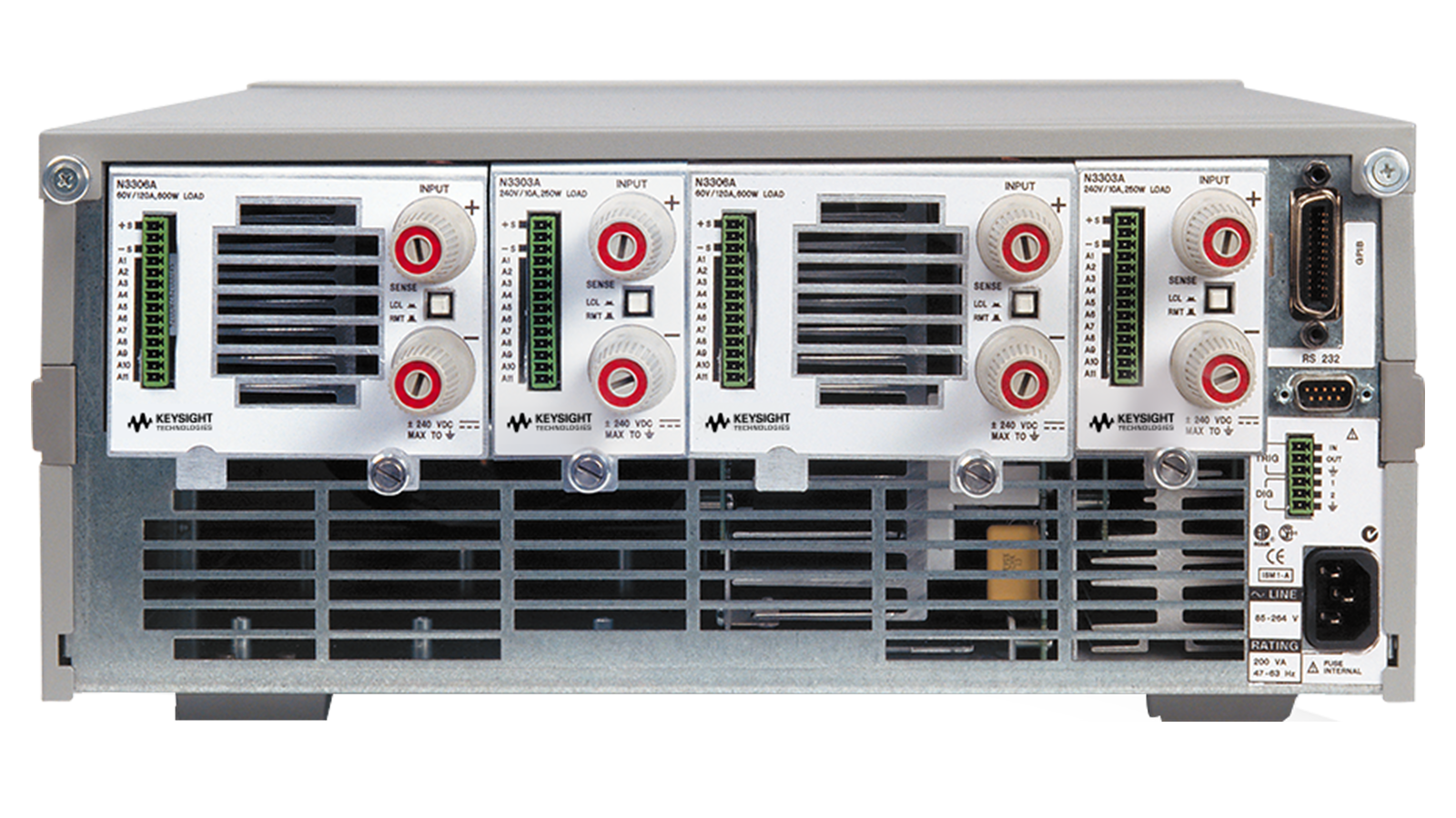 N3300 Series dc electronic load - Back panel