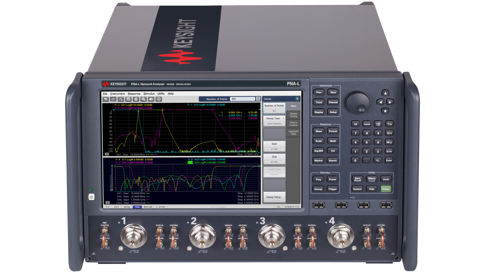 N5232B PNA-L network analyzer top view