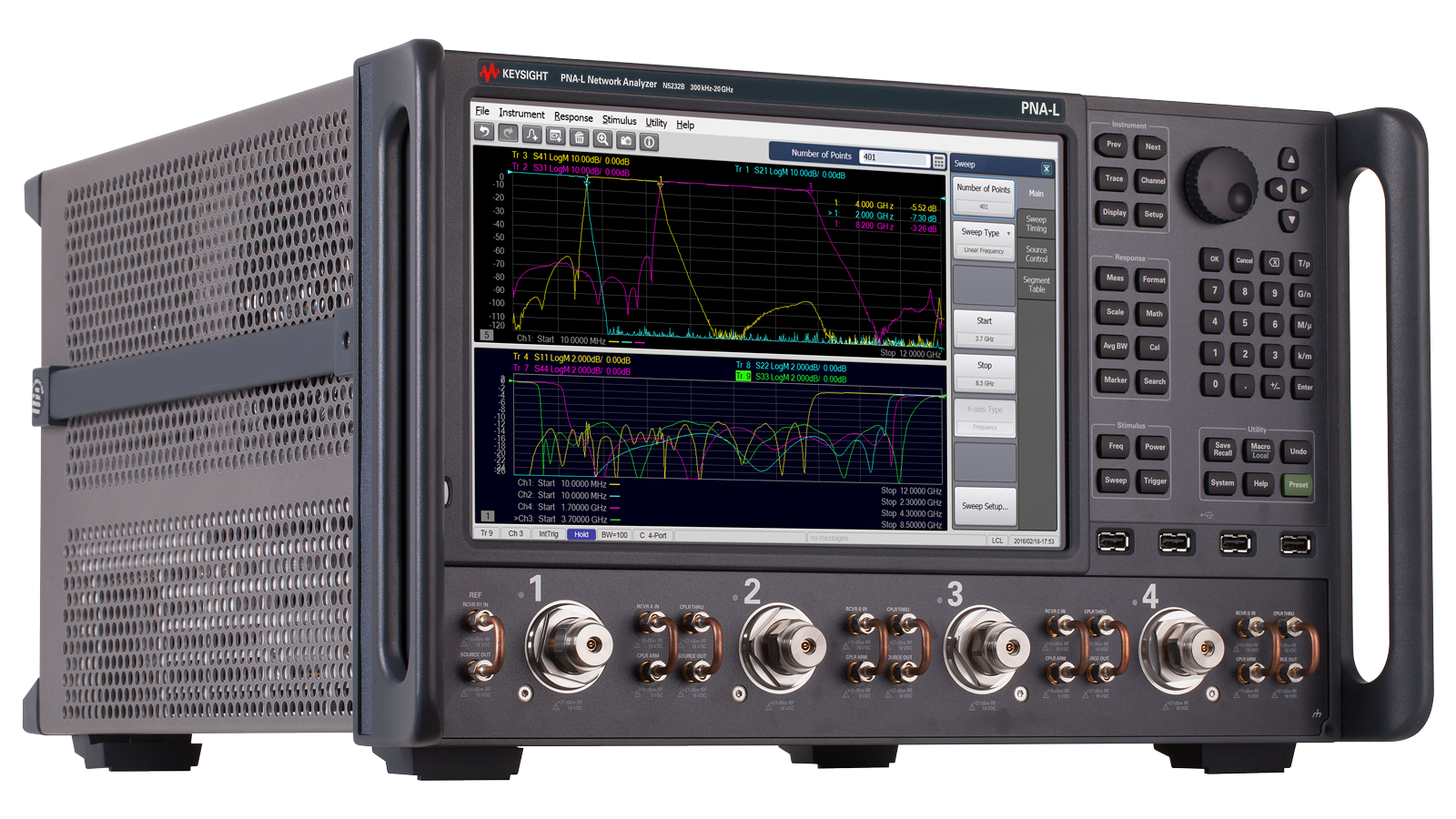 N5232B PNA-L network analyzer left corner view