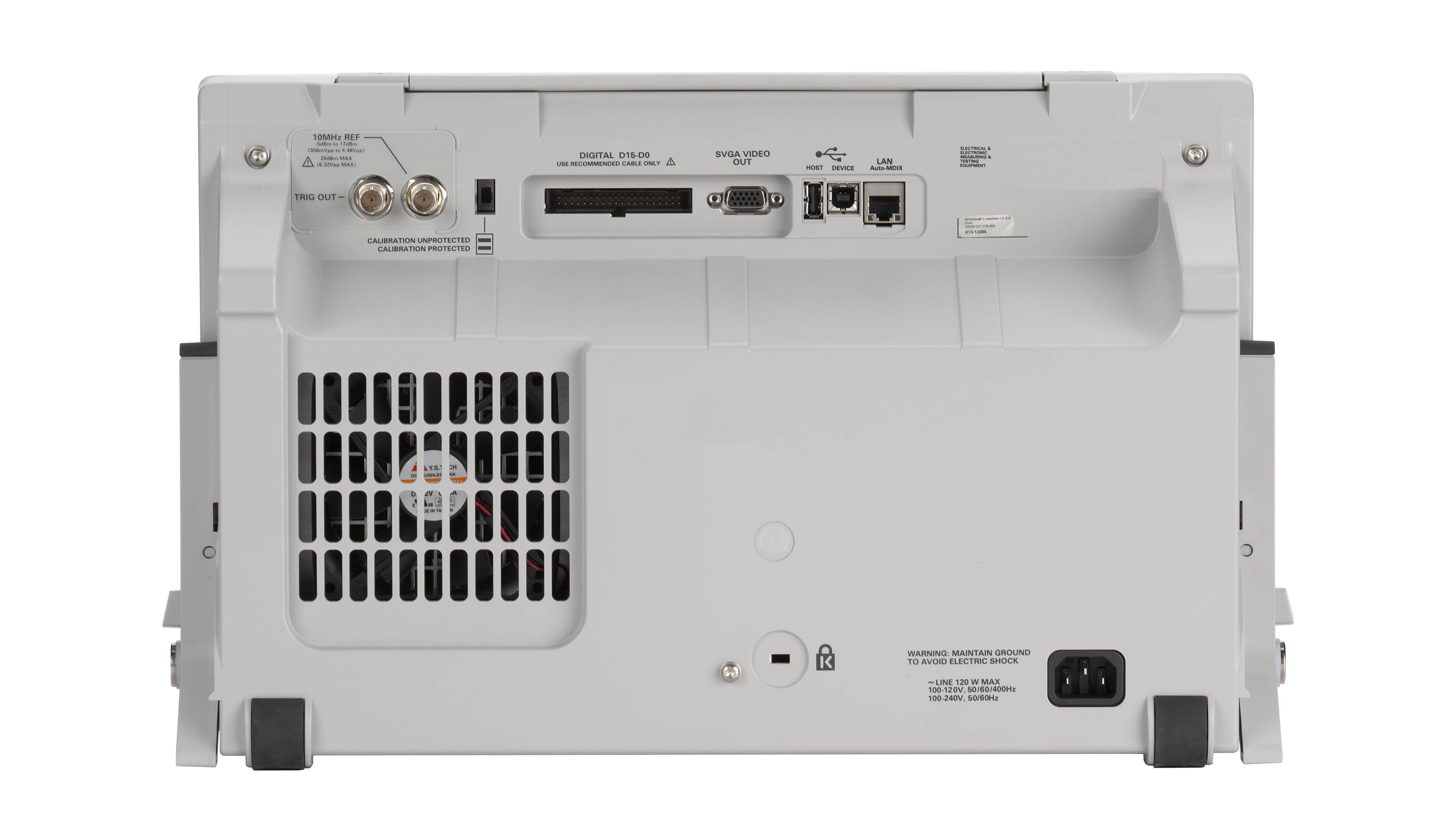 Back side of Keysight InfiniiVision 4000 X-Series Oscilloscope