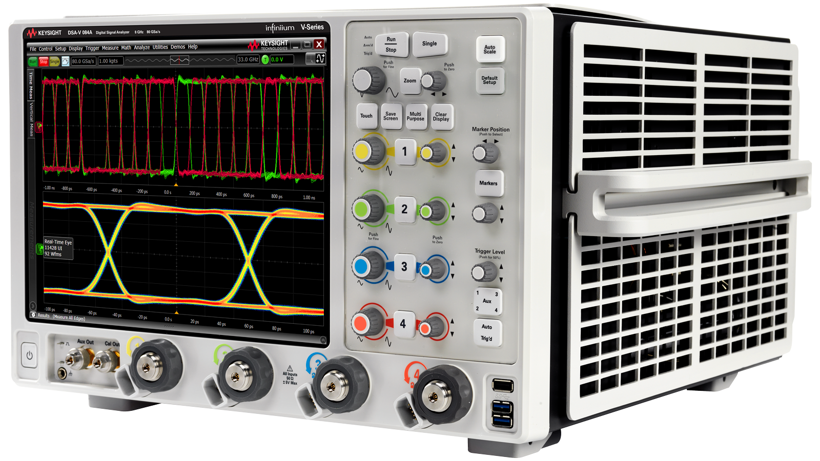 Angled view of Infiniium V-Series High-Performance Real-Time Oscilloscope