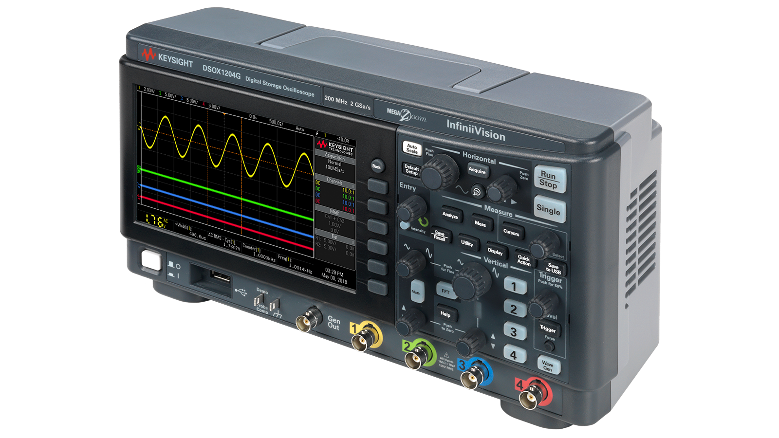 Right side view of Keysight InfiniiVision 1000 X-Series Oscilloscope