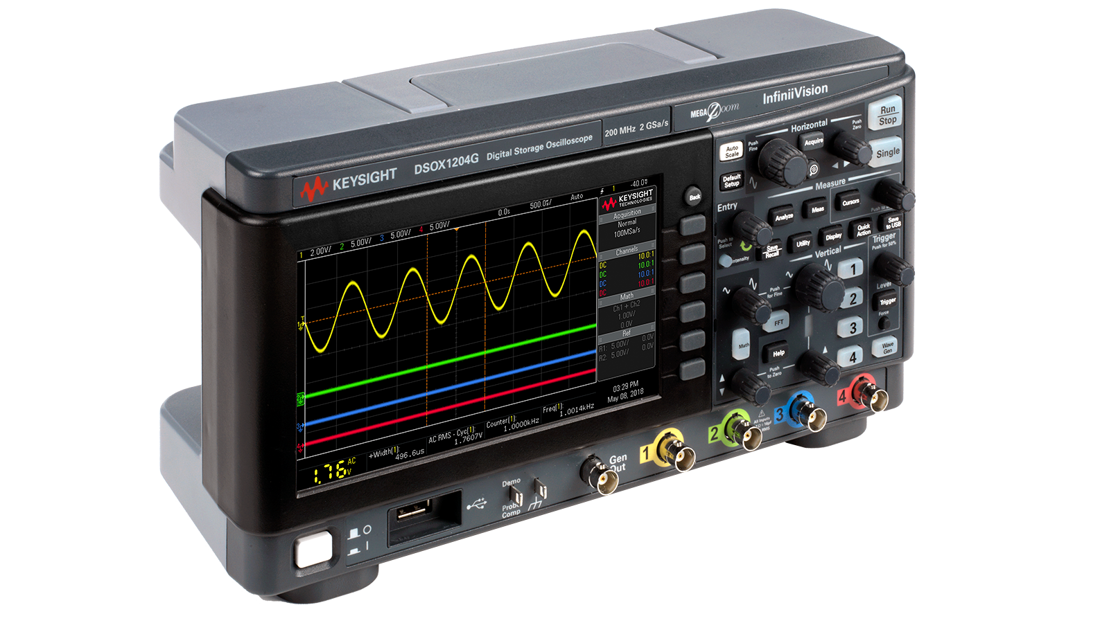 Left side view of Keysight InfiniiVision 1000 X-Series Oscilloscope