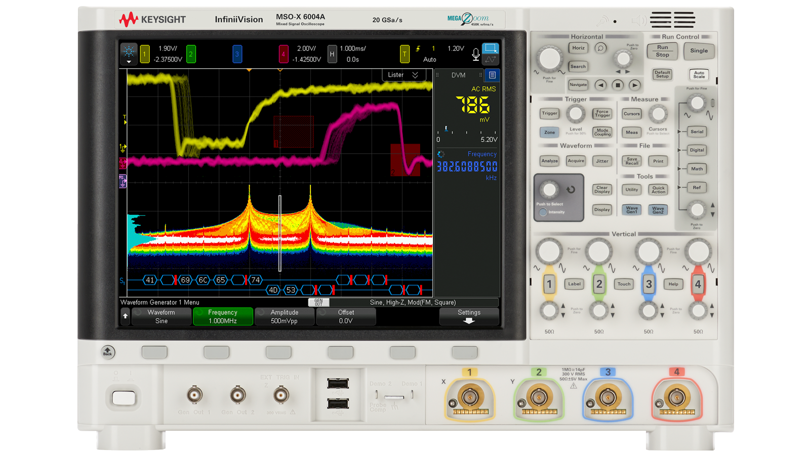 Front side of Keysight InfiniiVision 6000 X-Series Oscilloscope