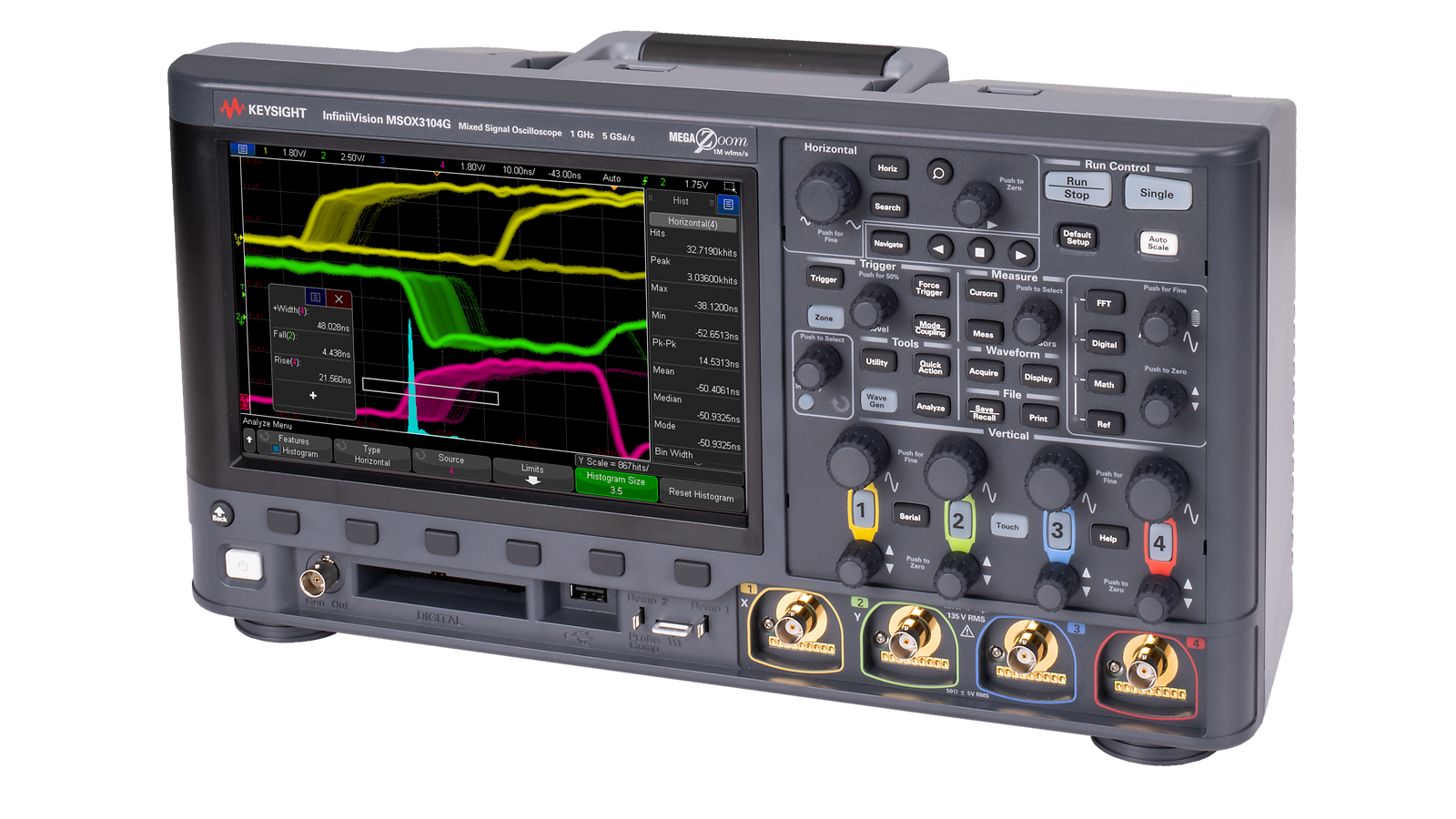 Right side view of Keysight InfiniiVision 3000G X-Series Oscilloscope