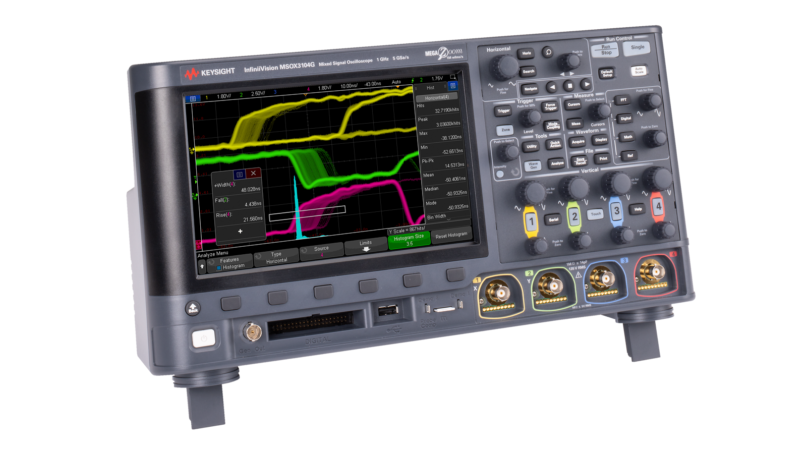 Left side view of Keysight InfiniiVision 3000G X-Series Oscilloscope