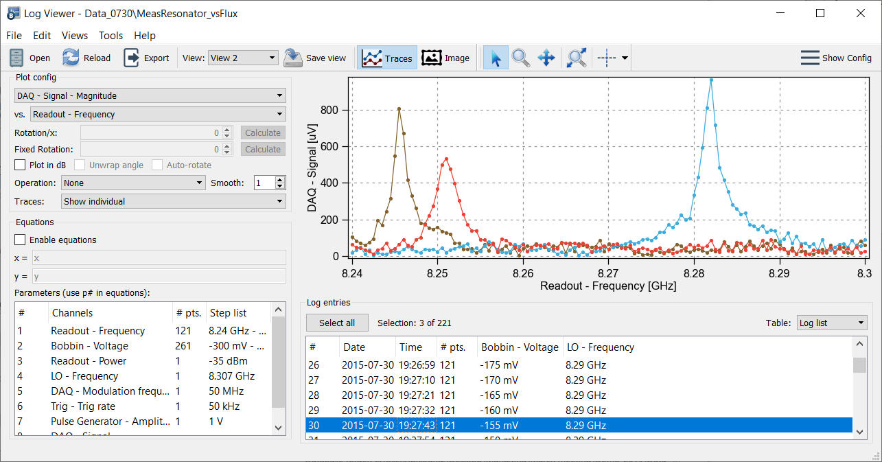 Log viewer trace