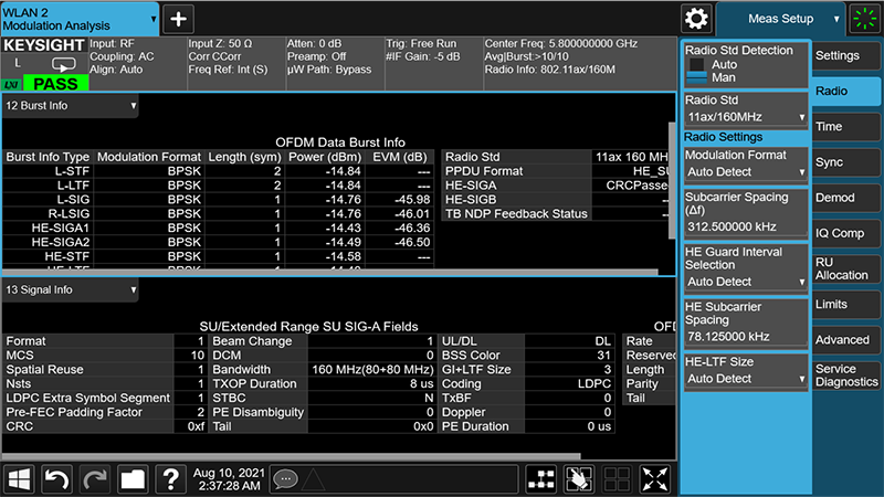 N9077EM1E WLAN 802.11ac Measurement Application